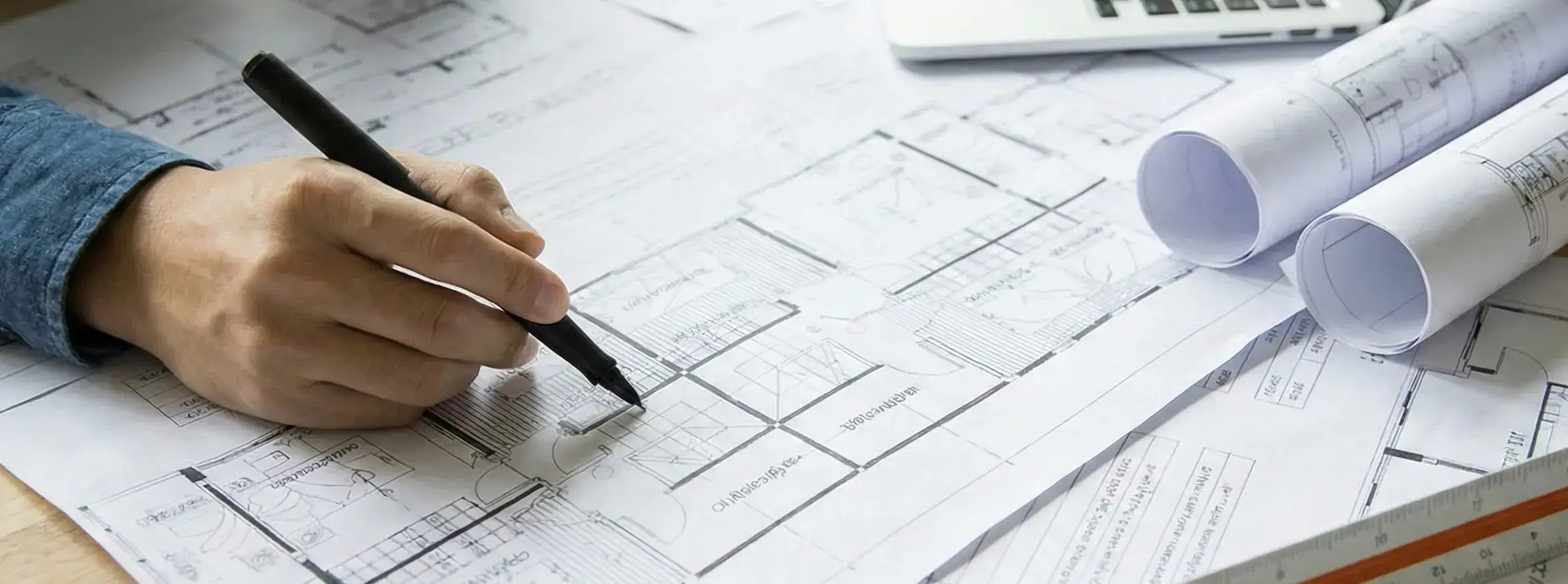 Inżynier weryfikujący rzuty budowlane pod kątem wymogów ochrony przeciwpożarowej.